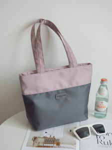 Fashion Color Contrast Shoulder Bag Affordable Luxury Style Trendy Womens Bags All-Match Stitching Cloth Bag Waterproof Casual Portable Handbag