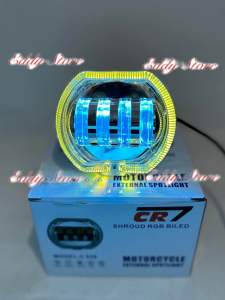 Lampu LED Projie Biled 4 Lensa Ring/Shroud RGB Plus devil Original CR7/IBRIGHT High low - Projie biled RGB C958