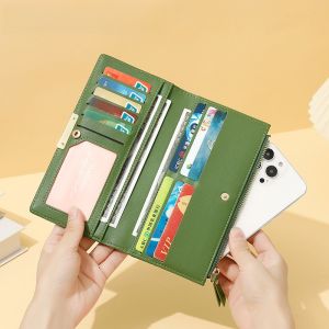 Elegant Long Ladies Wallet Multi-Functional Large Capacity Card Holder Slim Zipper Clutch Business Style Fashion Accessory