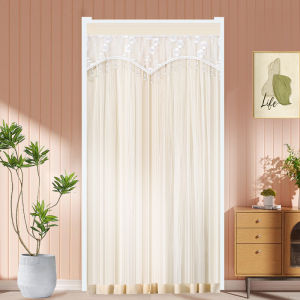 Modern Minimalist Lace Door Curtain Mosquito Proof Bedroom Partition Curtain No Punching Required Universal Magic Tape Door Screen