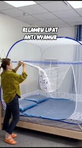180/200cm Kelambu Lipat Kelambu Tempat Tidur Dewasa Portable Anti Nyamuk kelambu Tidur Tenda Jumbo