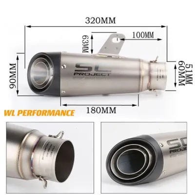Motorcycle EXHAUST MUFFLER SC PROJECT UNIVERSAL (Inlet 40-51mm)READY STOCK