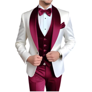Formal 3 Piece Mens Suits Elegant Full Set Single Breasted Shawl Lapel Blazer Party Outwear Homme Costume(Jacket+Pants+Vest)