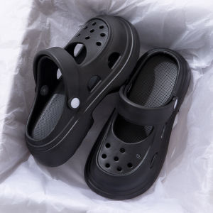 Butterfly Knot Hole Hole Summer Slippers Womens Outdoor Thick Bottom Heightening Anti-slip New 2025 Beach Thong Mary Jane Sandals