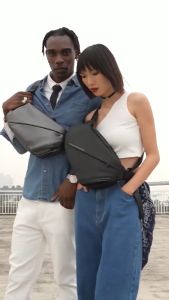 Bange Future Men Anti-theft Lock Sling Bag Fashion Chest Pack Waterproof Crossbody Bag (9.5" tablet)