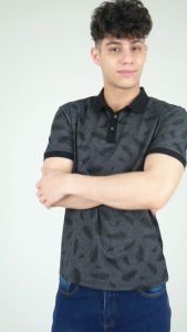 Forest Slim Fit Full Print Polo T Shirt Men Collar Tee | Baju T Shirt Lelaki - 23885