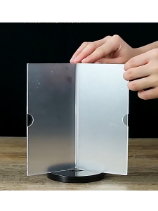 Akrilik Display Putar / Stand Brosur Meja Putar 6 Sisi / Akrilik Menu Stand Putar