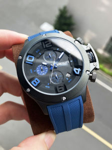 Megir Mens Sporty Large Dial Quartz Watch Waterproof Outdoor Wristwatch Stylish High Aesthetic Value Silicone Strap Chinese Brand