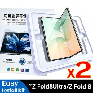 2Sets For G Samsung Galaxy Z Fold8/Flip8 Series Seamless Folding Alignment Instant Adhesive Mount High Elasticity TPU Flexible Film