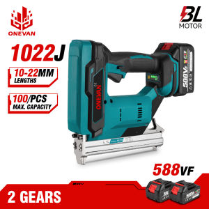 ONEVAN BL Electric Nail Machine 2 Gears Cordless 1022J Stapler Nailer Lithium Battery Power Tool For Makita 18V Battery