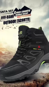 Sepatu Gunung Wanita SNTA 617 Black Grey Hiking Shoes Waterproof Sport Trekking Camping Outdoor Ringan High Quality Anti Slip anti air olahraga luar ruangan