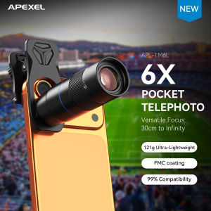 apexel | APEXEL HD 6x Telephoto Lens Close Focus Observation Telescope Lenses for iPhone Samsung All Smartphones Shooting Mobile Lenses