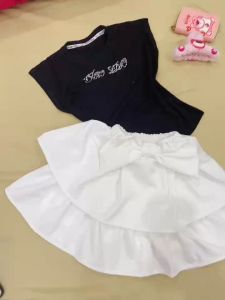 17-31kg- Sét chân váy xoè 2 tầng mix áo thun- bộ dden trâng bé gái - Thỏ kids 2023