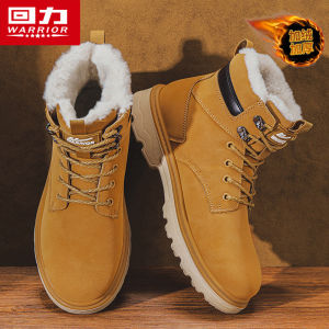 Mens Winter Thickened Warm Fleece Lined Snow Boots Comfortable Martin Boots Cotton Shoes Waterproof Breathable Work Boots