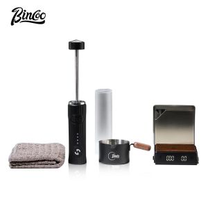 BINCOO Espresso Coffee Scale with Milk Frother Espresso Tool Set Stainless Steel Italian-Style Ounce Cup Set
