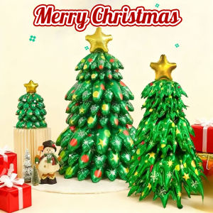 【สั่งซื้อแถมของขวัญ】ต้นคริสต์มาสบอลลูน การตกแต่งบรรยากาศคริสต์มาส แถมปั๊มลมและไฟประดับบรรยากาศ ต้นคริสต์มาสขนาดใหญ่และขนาดเล็ก