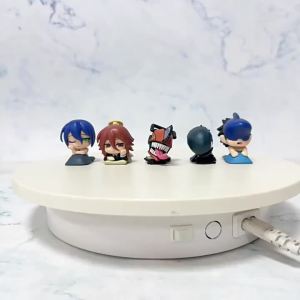 Bandai | 5Pcs/Set Q Version Chainsaw Man Sleep Pose Denji/Reze/Pochita/Makima Action Figure Anime PVC Model Desktop Capsule Figurine Toys