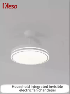 Keso พัดลมเพดานพร้อมไฟและรีโมท3000K-6500K หรี่แสงได้ Bladeless LED พัดลม สีดำหรือสีขาวพัดลมเพดานพร้อมไฟสำหรับห้องนอน ห้องนั่งเล่น