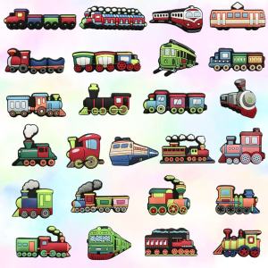 Hot Toys 25pcs New Toy Train Shoe Charms Accessories Decorations PVC Classic Clog Buckle for Kids Party Christmas All SaintGifts