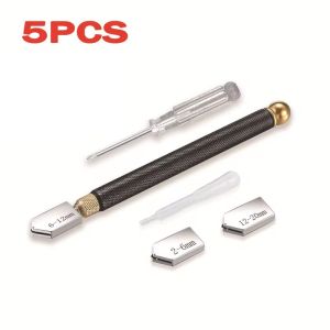 1 Set Handheld Glass Cutter Professional Glass Tile Mirror Cutting Tools Hand Tool With Oil Dropper Glass Cutter Set 2-20mm