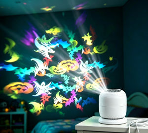 Halloween Mood Light Projector Night Lamp Dynamic Pattern Kids Bedroom Home Party Ambient Decorations Light Halloween Gift