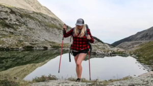 Foldable Telescopic Trekking Pole – Tri-Fold Carbon Walking Stick & Hiking Cane for Seniors | Lightweight Crutch for Outdoor Support