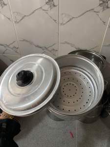 Panci Kukusan Aluminium Tipis Mini Tutup Kaca 18.20.22cm Murah Cod