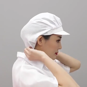 หมวกผ้า หมวกเชฟ หมวกคลุมผม สำหรับทำอาหาร งานโรงงาน งานผลิต มีขอบ ฝ้าย อย่างดี วัสดุผ้าฝ้าย ผ้าตาข่าย