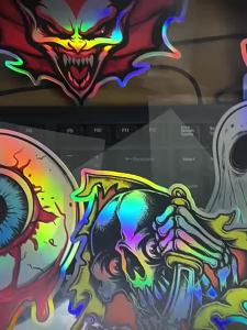 Skull Spider Novelty Reflective Scratch Concealing Stickers