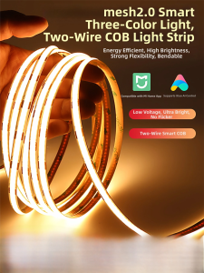 OUYIRUI | Smart Tri-color COB Infinite Dimming Linear Color Changing Double Eyelid Ceiling Light Strip
