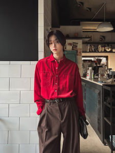 DAVID&ME | Red Corduroy Retro Shirt