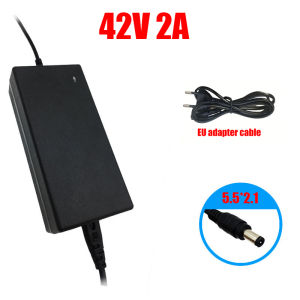 42V 2A Lithium Battery Charger AC 100–240V DC 5.5×2.1mm 8mm 3-pin Aviation Connector For 36V 10S Lithium-Ion Battery Packs