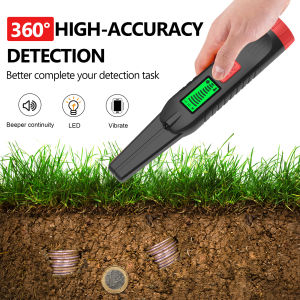 Professional Metal Detector with 360° Scan Built-in Flashlight & LCD Display High Sensitivity Detector For Beach/Field Hunting