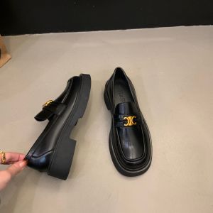 Fashionable Chunky Heel Color Block Slip-On Womens Loafers Thick Bottom Small Leather Shoes British Style ITSK Footwear