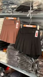 Váy nữ xếp ly chân váy xếp ly ngắn 2 nút lưng cao xòe phong cách Hàn Quốc - Alice Store