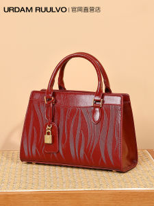 UR Luxury Red Oil Wax Leather Crossbody Shoulder Bag for Women New 2025 Elegant Simple Fashion Wedding Mother-in-law Bag