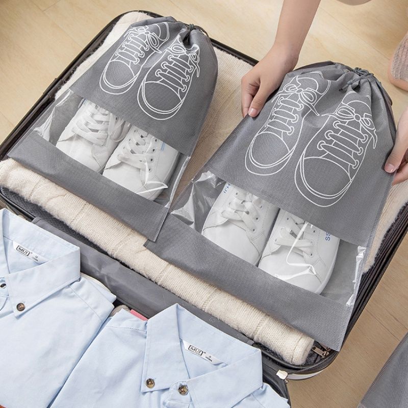 2Pcs Non-Woven Shoe Storage Bags, Dustproof Bundle Pockets For Home & Travel
_voghion.com