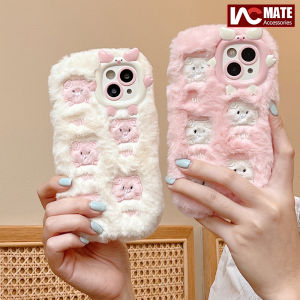 Chic Fluffy Case for iPhone 15Pro Max 15 14 ProMax 14 Plus 12 13 Pro Max 11 Plush Hairy Unique Shockproof Phone Cover For Ladies Girls