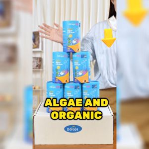 Ddrops Liquid Algae Calcium Magnesium Zinc - For Kids 6 Months+ Supports Bone Growth & Height Allergen-Free (30 Packets/Box)