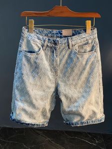 Quần Short Denim Cotton Nguyên Chất Cho Nam Mùa Hè Mỏng Thẳng Năm Điểm Thiết Kế Quần Dài Vừa Phải Thời Trang Thường Ngày