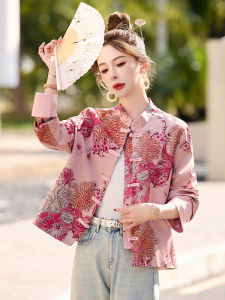 manwujingling | Chinese Style撞色提花气质 时尚唐装女上衣