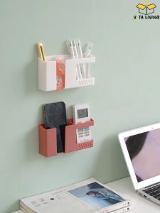 Extra Size Wall Mounted Phone Holder Remote Control Organizer hOOK Mobile Phone Charging Holder Storage Box Wall Hanger