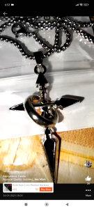 Punk Style Cross Pendant Necklace Titanium Steel Waterproof Fade Resistant for Christmas Gift