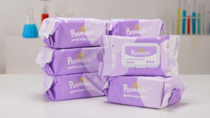 Poomsoft 32 Packs 3200 Pcs Baby Wet Wipes Lavender Scented No-Alcohol Gentle Disposable Cotton Wipes