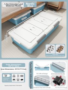 Younal | Bed Under Storage Drawer Flattened Wheeled