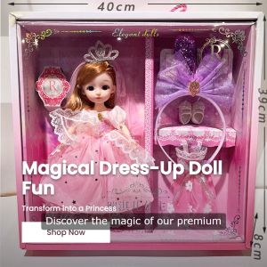 BIG SALE - Elegant Princess Doll Set with Fashion Wardrobe Hair Accessories and Shoes for Girls - New