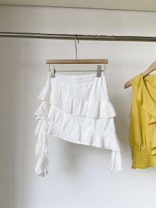 Fashionable Korean Style Half-length Short Skirt with Lace Design Slimming High Waist Cake Skirt for Women Summer 2025