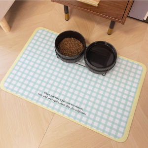 Large Size Anti-Slip Water Absorbent Pet Dining Mat Easy to Clean Cat Bowl Pad Korean Style Dopaamine Pet Feeding Mat