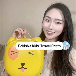 Childrens Car Foldable Toilet With Trash Bag Slot PU Soft Cushion 70Kg For Travel/Outdoor Picnics / Emergencies