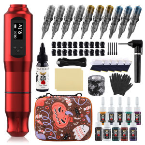 Cross border beginner wireless tattoo machine set screen display diamond battery pen hand in hand bag complete set